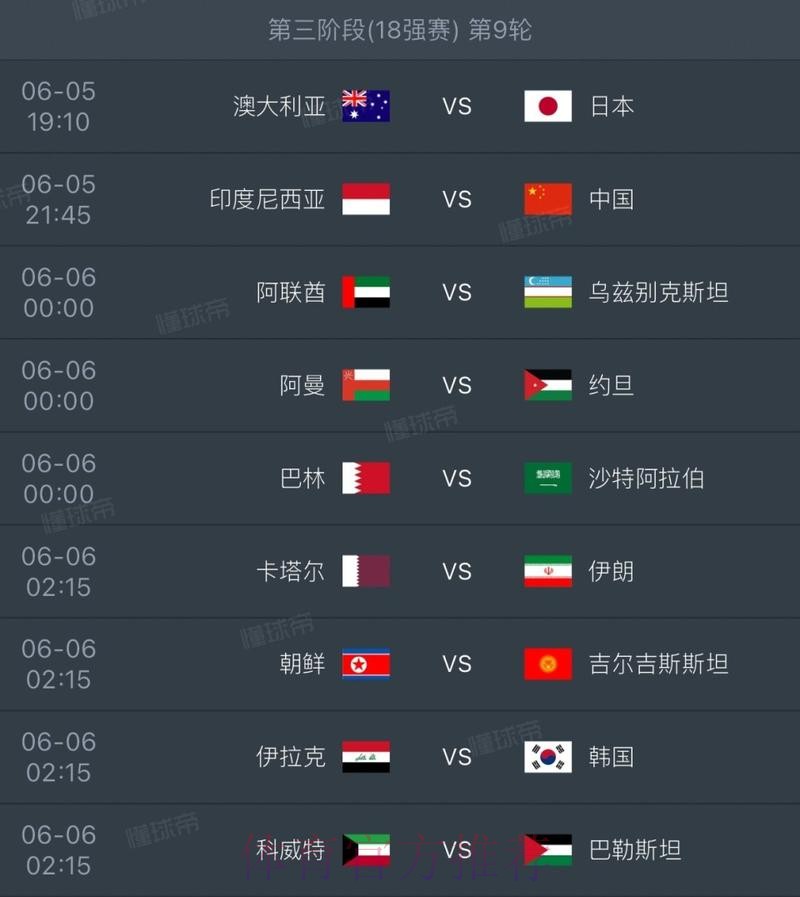 世界杯完整赛程一览